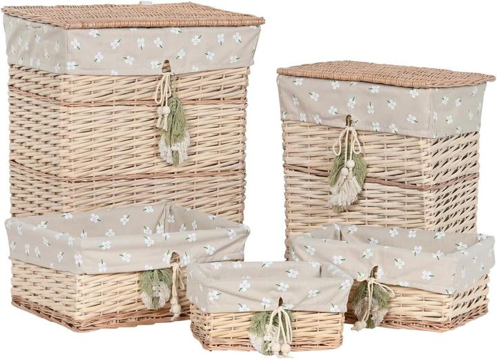 Ensemble de paniers en osier et coton naturel
