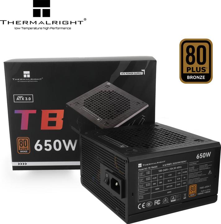 Actual product image Thermalright TR-TB650S Black -PSU, 80+ Bronze, 650W (650 W)