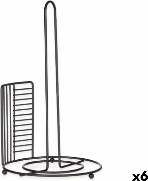 Produktbild Kinvara Küchenpapierrollenhalterung Schwarz Metall 18,5 x 31,5 x 18,5 cm (6 Stück)