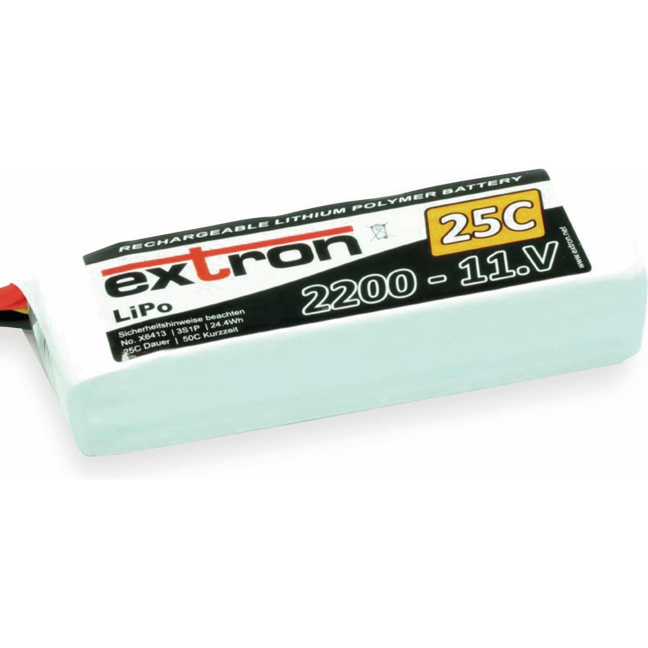 Extron Modellbau LiPo Pack Extron X2 2200 mAh 11,1V 25C (XT60) (11.10 V, 2200 mAh)