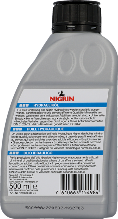 Produktbild Nigrin Hydrauliköl HLP ISO 32 (500 ml)