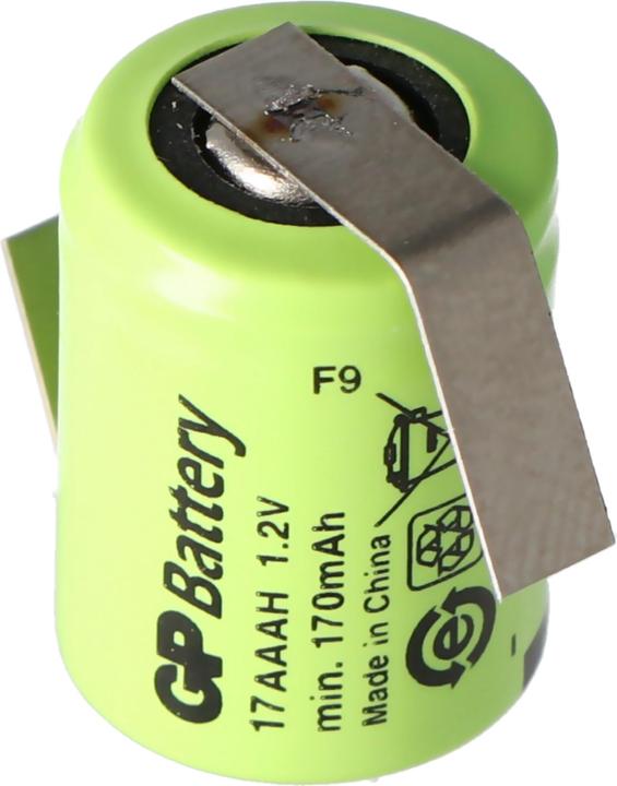 Actual product image AccuCell Akku KAN 1/3AAA Micro mit Lötfahne Z-Form (1 pcs., 1/3 AAA, 150 mAh, Battery + charger)