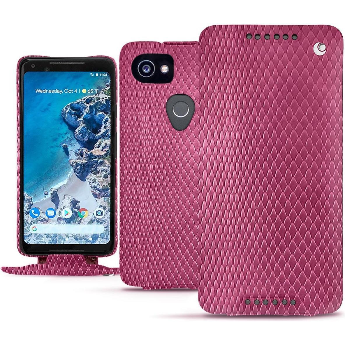Noreve Lederschutzhülle vertikal (Google Pixel 2 XL), Smartphone Hülle, Rosa