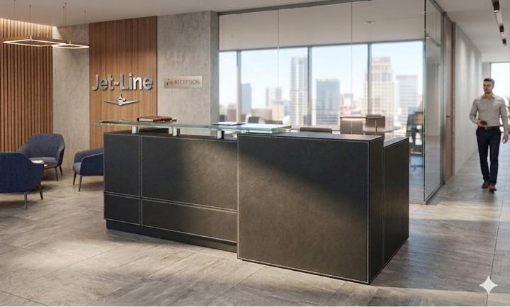 Actual product image Jet-Line Reception counter Philadelphia black 2.5 m (250 x 90 x 105 cm)