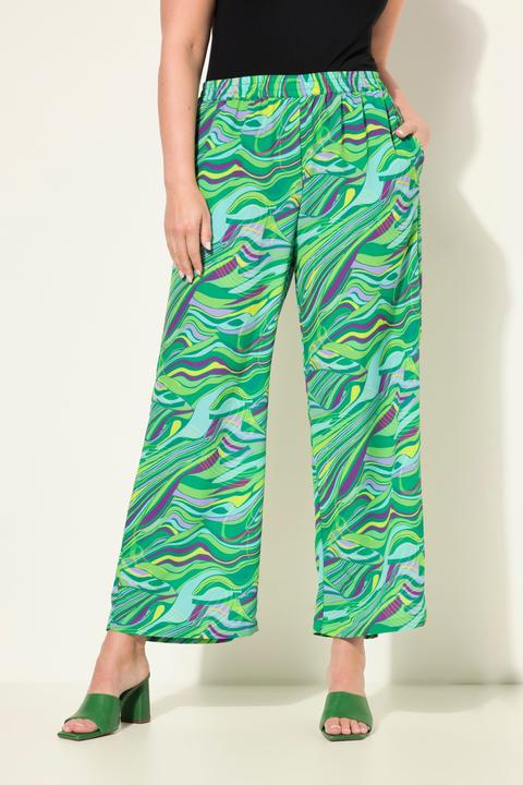 Image du produit Miamoda Pantalon à jambe droite confortable, taille élastique et imprimé all-over (42)