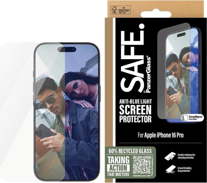 Image du produit PanzerGlass SAFE by PG EyeCare Scrn iPhon 16P 6.3UWF (1 pièce(s), Apple iPhone 16 Pro)