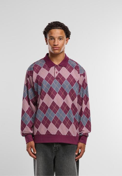 Actual product image Obey Long Sleeve Polo Argylie Jacquard - 106493 (M)