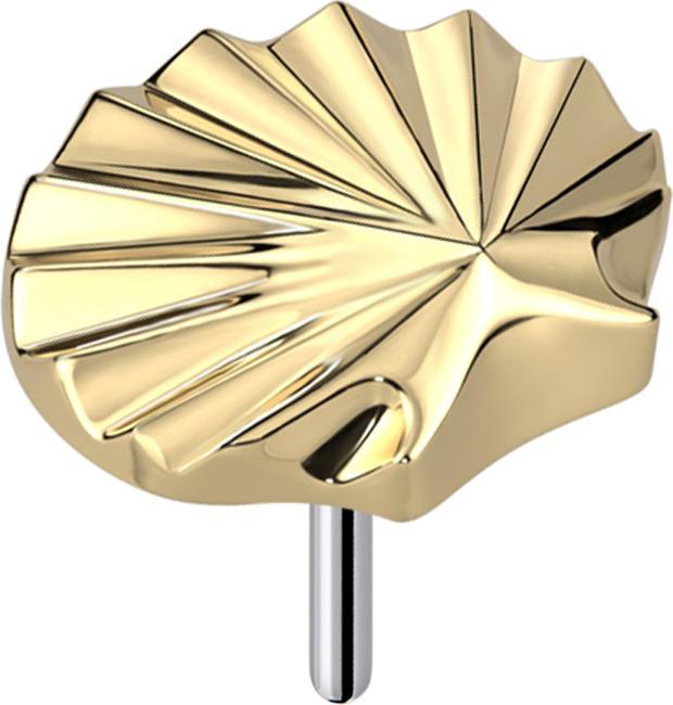 Actual product image Star Piercing Threadless diamond cut disc shell gold-plated (without brass, Titanium)