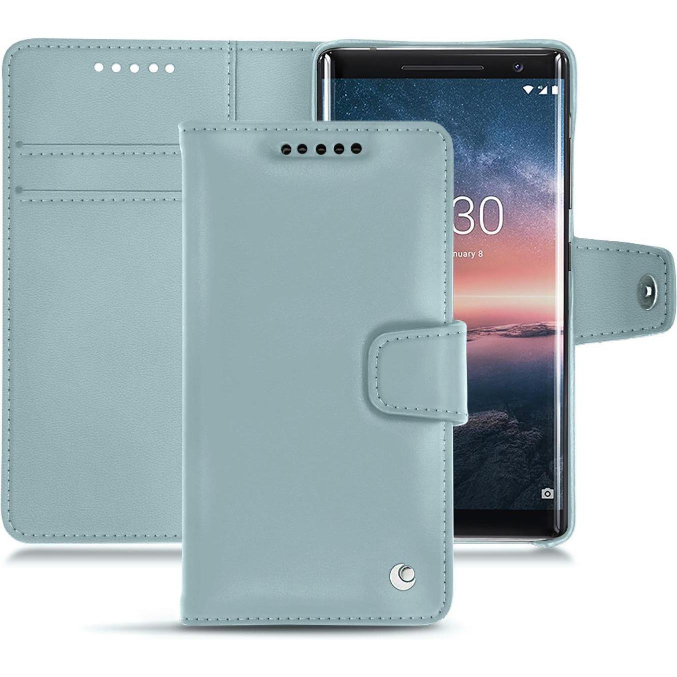 Noreve Lederschutzhülle Wallet (Nokia 8 Sirocco), Smartphone Hülle, Blau