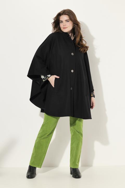 Actual product image Ulla Popken Cape-Style Button Close Poncho (50, 52, 54, 56)