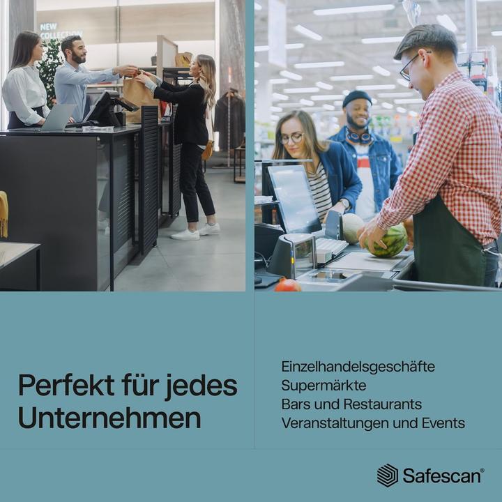 Produktbild Safescan 155-S Komplett SET Geldprüfgerät Batterie & Stapler (Geldscheinprüfer)