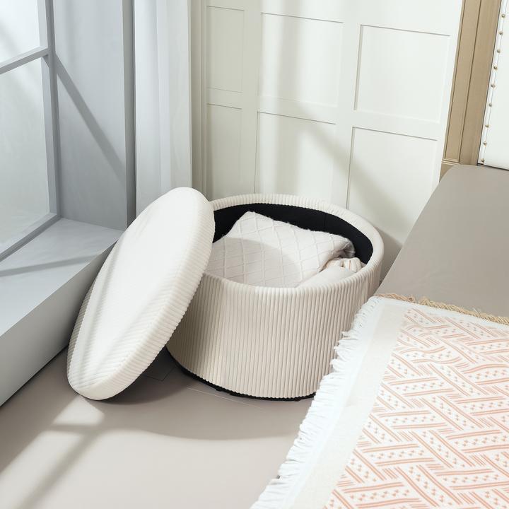 Actual product image Homcom Ottomane Polyester, Mehrschichtplatte Beige