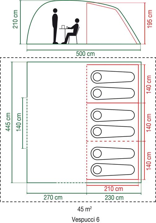 Image du produit Coleman Vespucci 6 (Tente tunnel, 24.80 kg, 6 personnes)