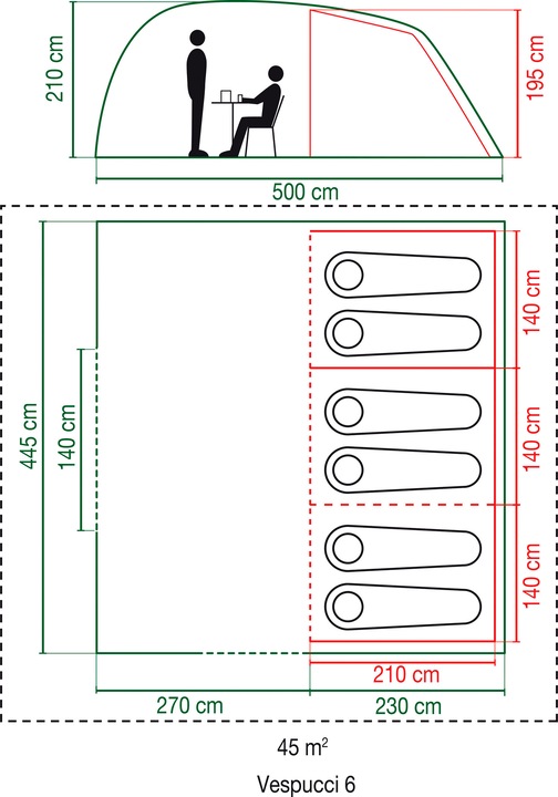 Actual product image Coleman Vespucci 6 (Tunnel tent, 24.80 kg, 6 persons)