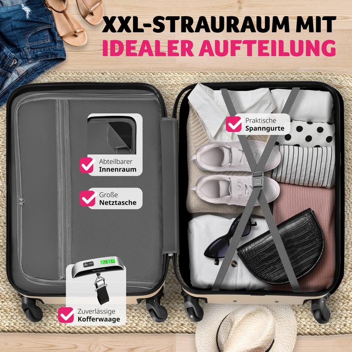 Actual product image tectake 3er Kofferset Talia mit Kofferwaage und Kofferanhänger (93 l)