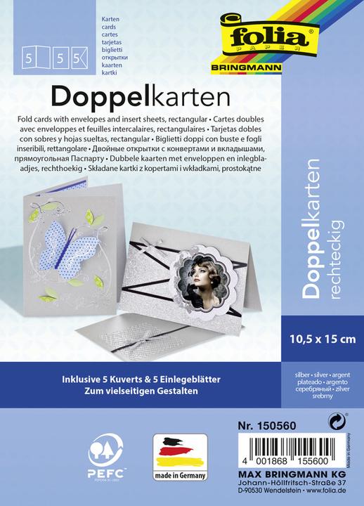 Actual product image Folia Double cards rectangular 220 g/m2 (5 pcs.)