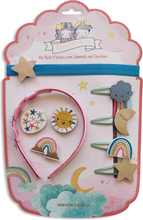 Immagine prodotto Papierdrachen Set di gioielli per capelli - Cerchietto con patch - Arcobaleno