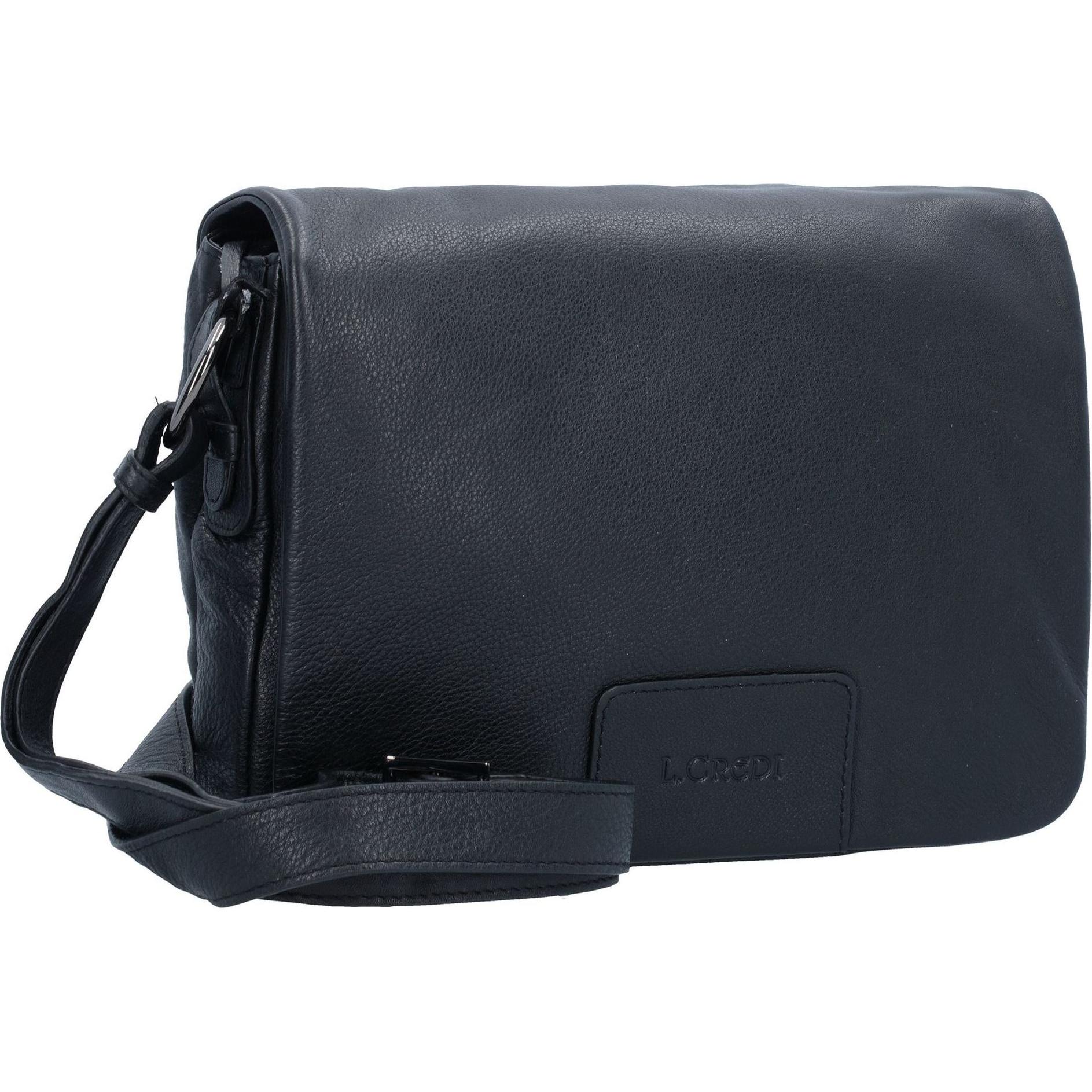 Thumbnail - L.Credi, Handtasche, Eva Umhängetasche Leder 25 cm, Schwarz