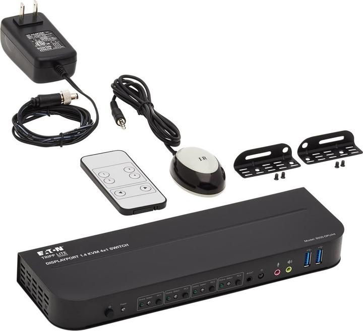 Produktbild Eaton 4-Port DisplayPort/USB KVM Switch 4K 60Hz HDR HDCP 2.2 IR DP 1.4 USB Sharing