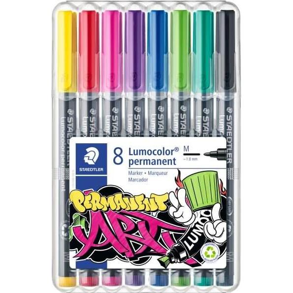 Thumbnail - Staedtler, Marker, Lumocolor permanent pen 317 Permanent-Universalstifte M (8 Farben, 1 mm, 1 x)