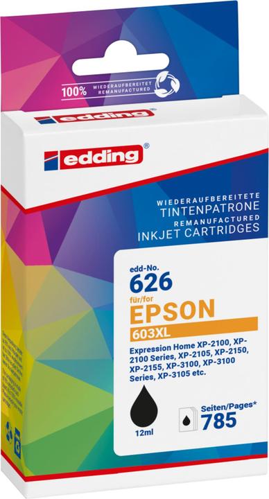 Image du produit Edding Cartouche EDD-626 remplace Epson 603XL (T03A1) - - contenu, 12 ml (CF)