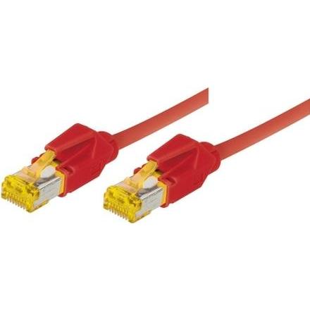 Tecline Patchkabel S/FTP, PiMF, Cat 6a, rot, 20,0 m Für 10 Gigabit/s, halogenfrei, mit Draka-Kabel und Hiros (SFTP, CAT6...
