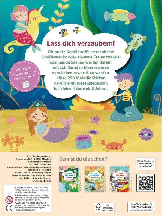 Produktbild Erstes Stickern Metallic – Meerjungfrauen