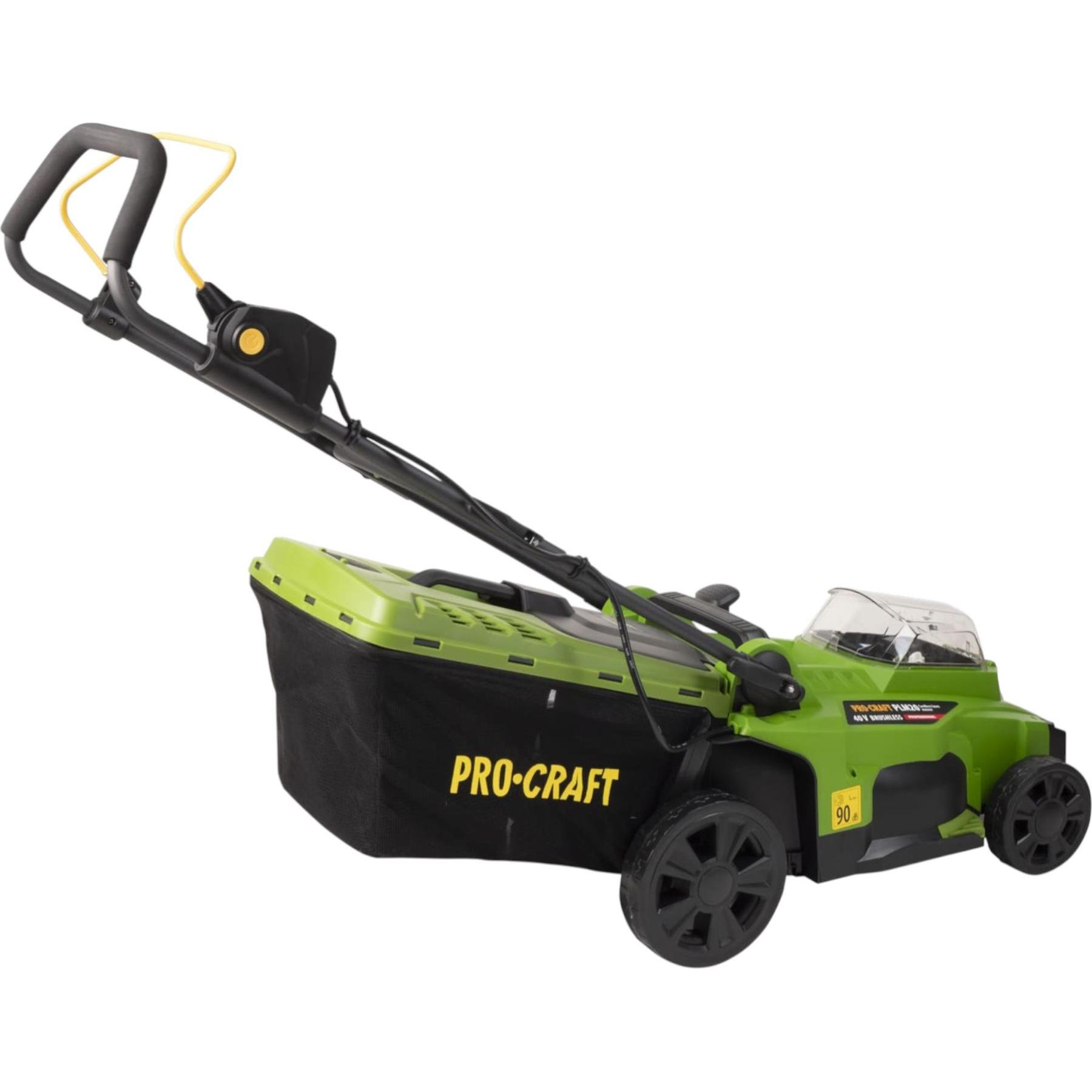 Procraft, Tosaerba, PLM20bb Akku Rasenmäher 40 V ( 2x 20 V ) 370 mm Brushless Solo - ohne Akku, ohne Ladegerät (Batteria ricaricabile)