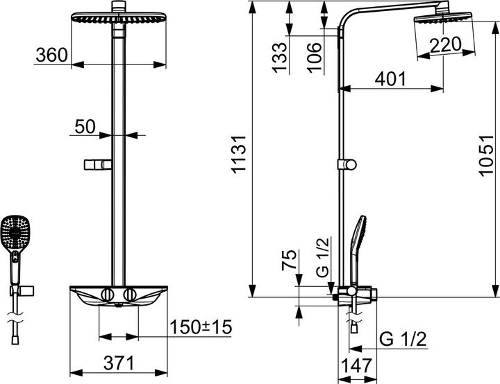 Produktbild Hansa Emotion Brause-Thermostat Duschsystem für Wandmontage weiss