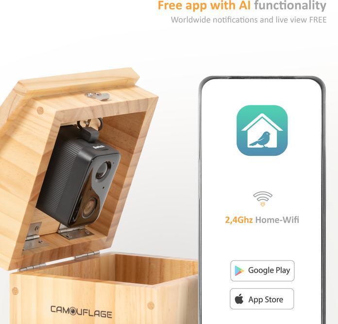 Actual product image Camouflage bird house EZ Nesteye, Basic colour: Brown, Species: Bird