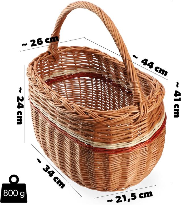 Image du produit Kadax Weidenkorb mit Henkelgriff für Pilze und Einkäufe