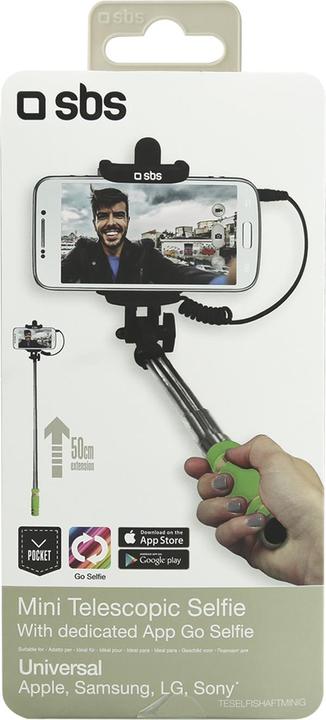 Actual product image SBS Mini Selfie stick with jack 3,5 mm