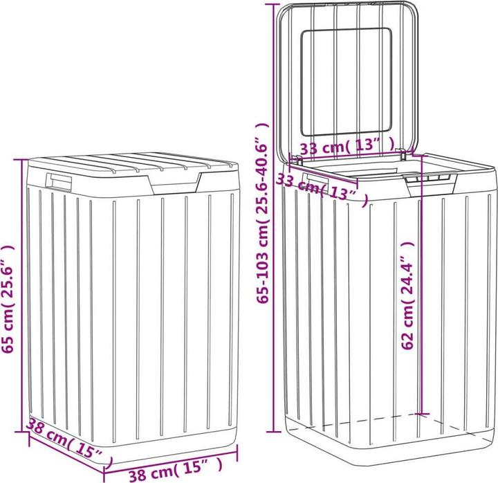 Image du produit vidaXL Poubelle d'extérieur (80 l)