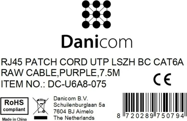 Produktbild Dsit CAT6a Netzwerkkabel 100% Kupfer (UTP, CAT6a, 7.50 m)