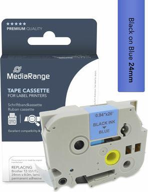 Actual product image MediaRange Tape cassette black on blue 8m x 24mm (2.40 cm, Black, Blue)