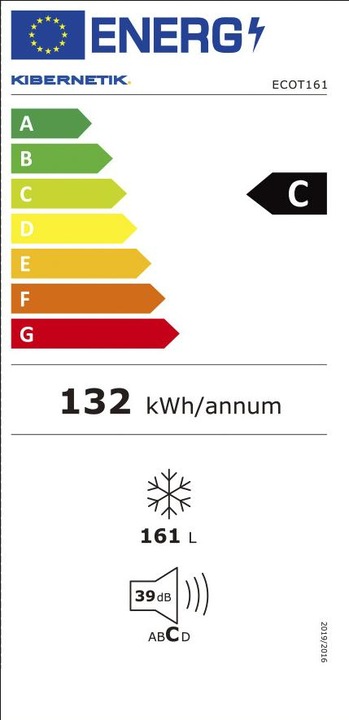 Energie-Label Kibernetik FSP ECO T161 (Freistehend, 161 l)