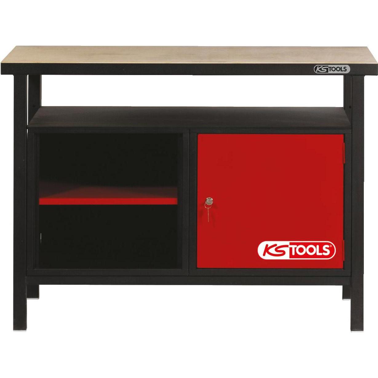 KS Tools, Werkbank + Arbeitsbock, Werkbank mit 1 Tür, H840xB1200xT600mm (120 cm, 60 cm)