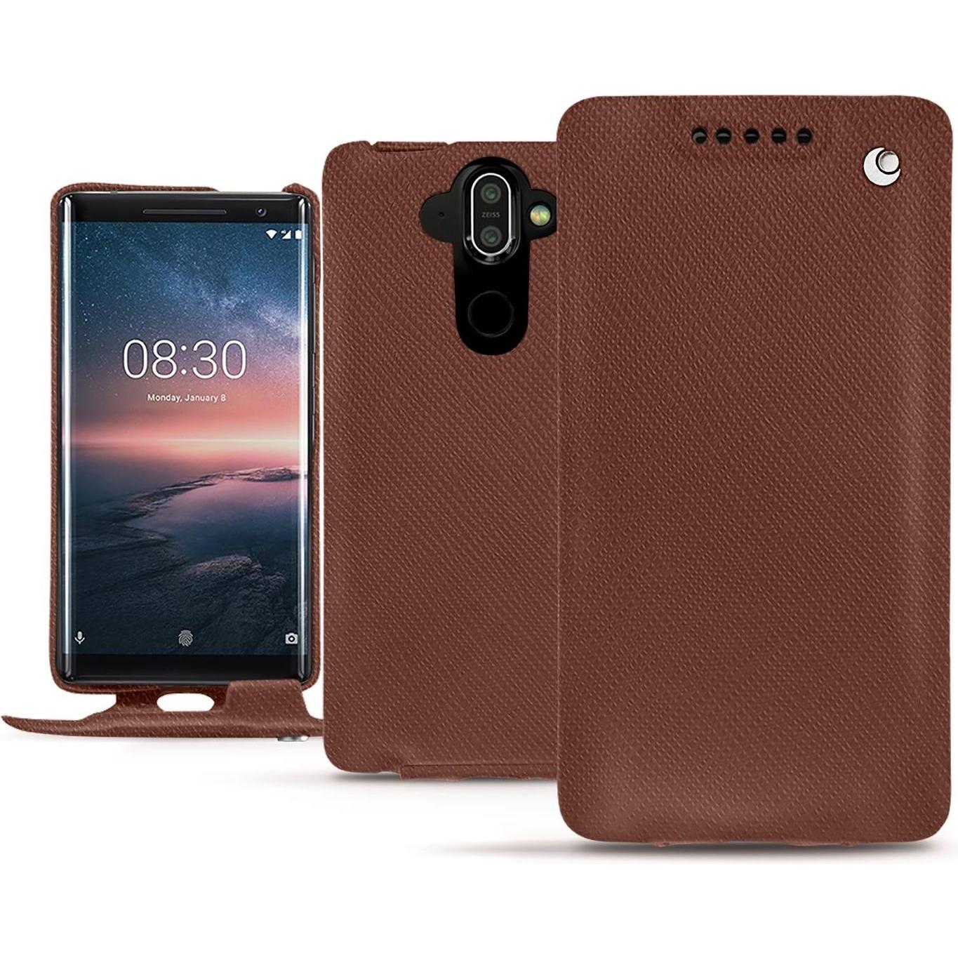 Thumbnail - Noreve Lederschutzhülle vertikal (Nokia X), Smartphone Hülle, Braun