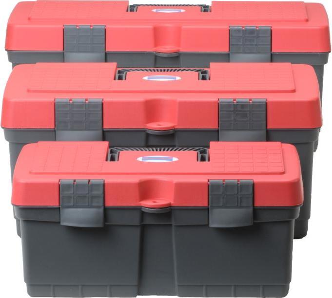 Actual product image Hünersdorff Tool box ALPHA COMPACT made of PP gray/red 260x485x230 mm (1 pieces)