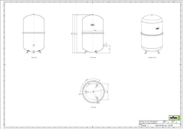 Produktbild Membran-Druckausdehnungsgefäss N grau, 6 bar 140 l 140 l