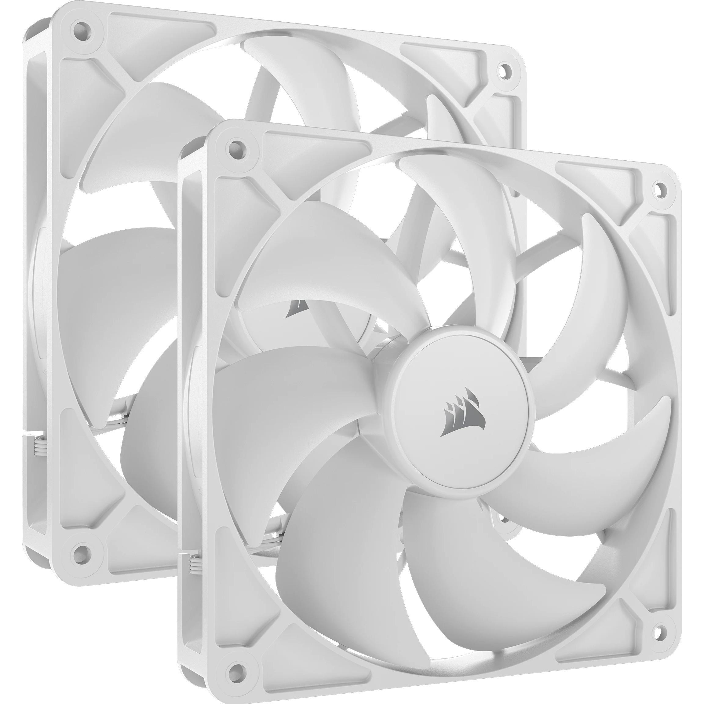 Corsair RS140 White, 140mm Fan, Dual Pack (140 mm, 2 x), PC Lüfter, Weiss