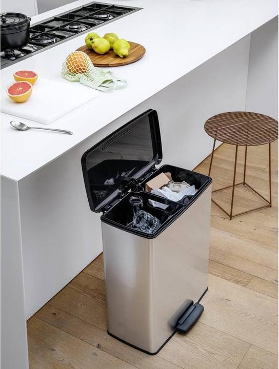 Produktbild Curver Deco bin slim 254619 Mülleimer 52 l (B x H x T) 486 x 615 x 284 mm Silbe (52 l)