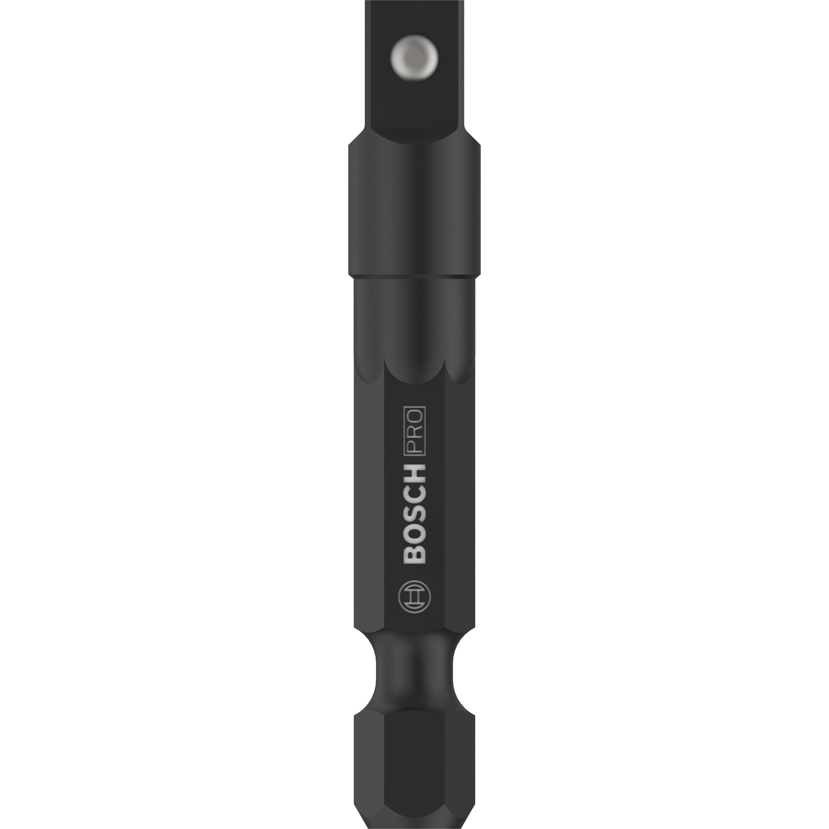 Bosch Professional Zubehör, Steckschlüssel + Stecknuss, PRO Socket Adapter mit Kugelverbindung, 1/4", 50 mm