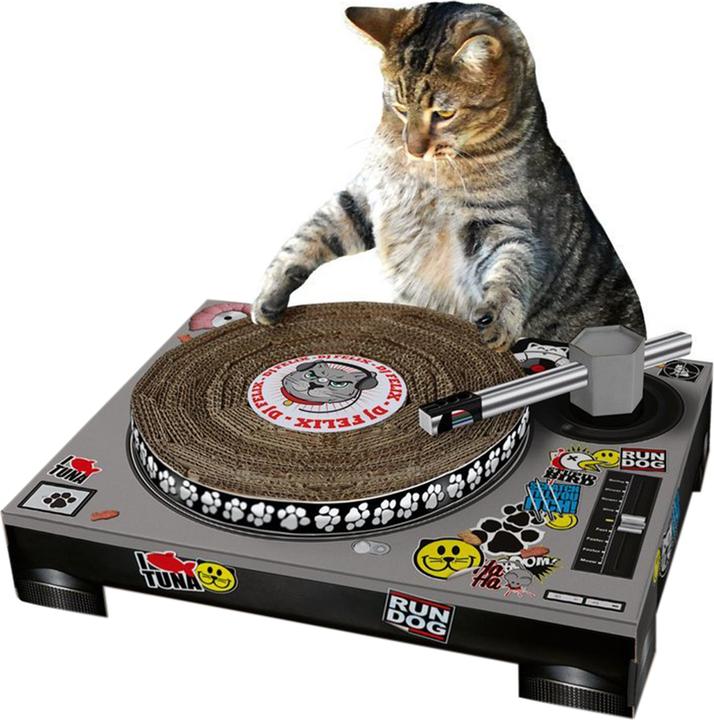 Suck UK Cat Scratching Post Record Player (Multi color)
