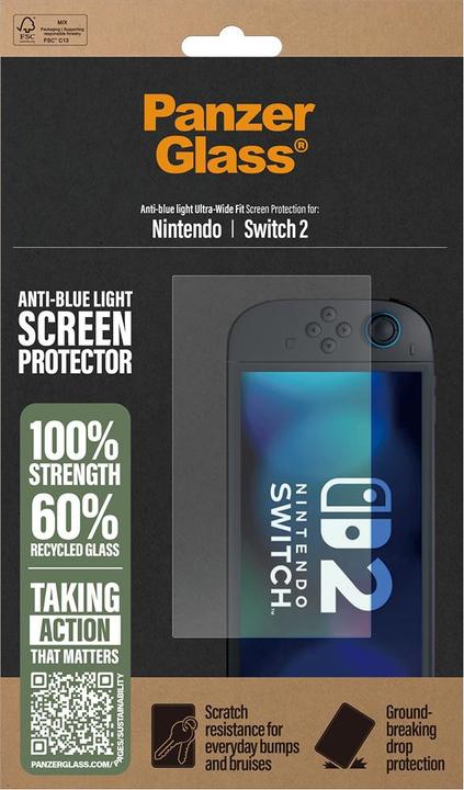 Produktbild PanzerGlass Anti-Blue Light Screen Protector Nintendo Switch 2 | Ultra-Wide Fit