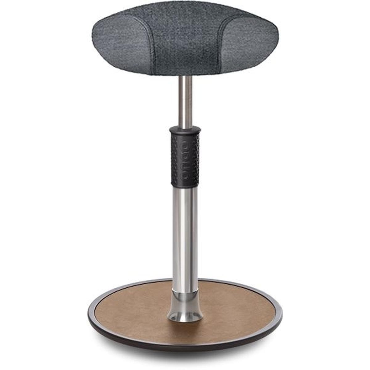 Ongo, Bürostuhl, Sitz- Stehhocker Free Tall Triangel Camira Rivet Anthrazit Chrom /Natur