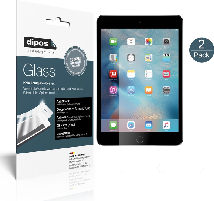 Dipos Film de Protection d’écran Anti-Shock (2 pièce(s), Apple iPad mini 4)
