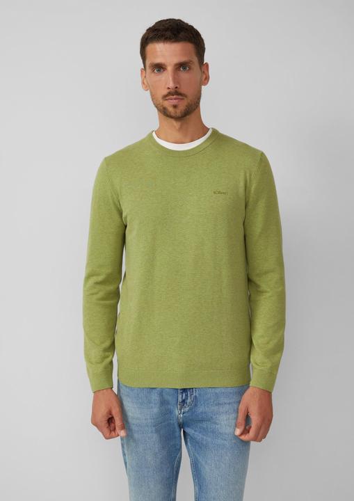 Produktbild s.Oliver Strickpullover Baumwollpullover mit Logo-Stickerei (XL)