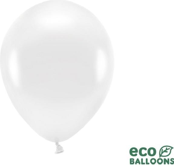 Produktbild Partydeco Eco Ballons Weiss metallic (10 x)