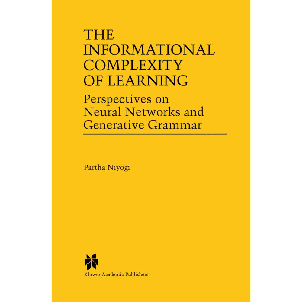The Informational Complexity of Learning, Fachbücher von Partha Niyogi